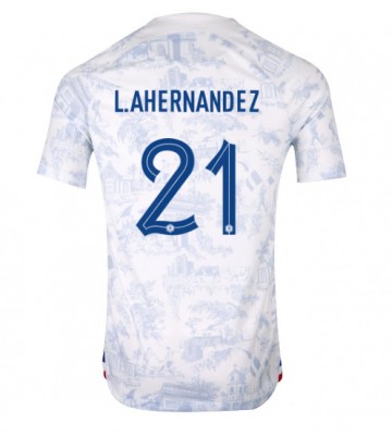 Maillot de foot France Lucas Hernandez #21 Extérieur Monde 2022 Manches Courte